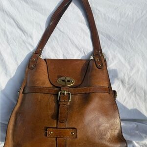 Elegant Brown Leather Tote Bag